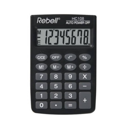 VRECKOVÁ VEDECKÁ KALKULAČKA REBELL RE-HC108 BX ČIERNA S LCD DISPLEJOM
