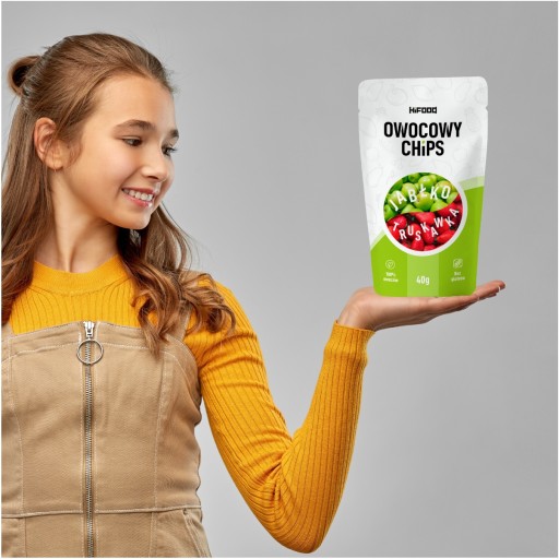 Jahoda - Jablko Mrazom sušené ovocie OVOCNÉ ČIPY 40g HiFOOD SNACK