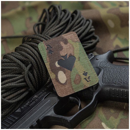 ACE OF SPADES AKO SPADES ZNAK NÁPLATA LASEROVÝM REZAM M-TAC MULTICAM