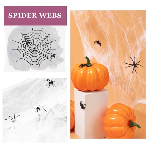 UMELÝ VEĽKÝ PAUČIK, BIELY, 2 ks. HALLOWEEN 20g OZDOBA OZDOBY