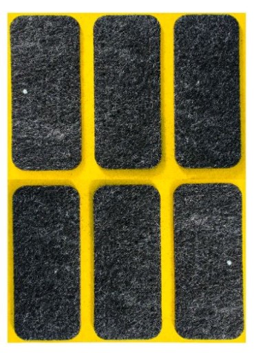Samolepiace plstené podložky, čierne, 25x60, 6 ks