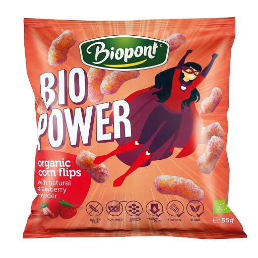 KUKURIČNÉ KRÚŠKY S JAHODOVOU PRÍCHUŤOU, BEZLEPKOVÉ, BIO 55 g - BIOPONT