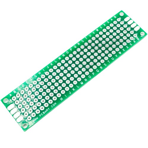 Prototyp DPS 2x8 cm, obojstranný, 168 otvorov, potlač 2,54 mm