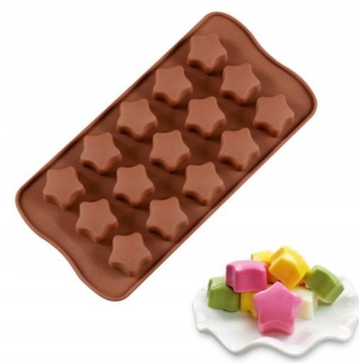 Silikónová forma na čokoládu. Vzor STARS.