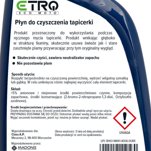 ETRO čistiaci prostriedok na čalúnenie 500 ml