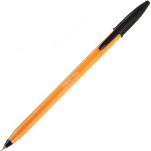 BIC oranžovo čierne jemné jednorázové guľôčkové pero 0,8 mm