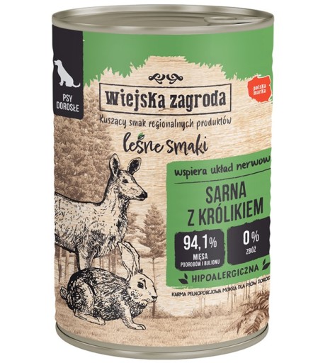 Wiejska Zagroda Leśne s príchuťou Srnčia s králikom 400g
