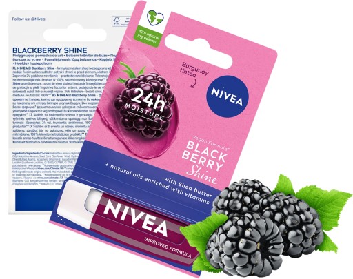 NIVEA BLACK BERRY SHINE STAROSTLIVOSŤ RUŽ NA BLACKBERRY