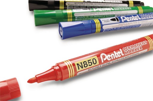 Permanentný popisovač Pentel N850 modrý s okrúhlym hrotom