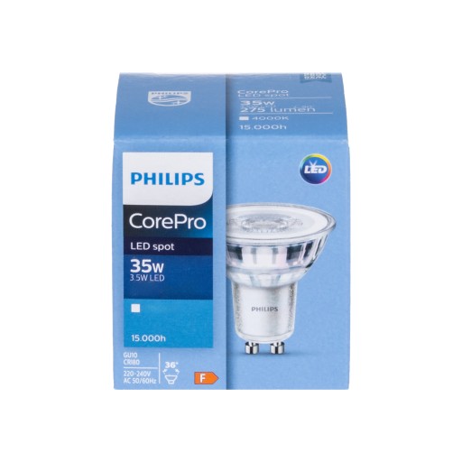 Philips CorePro LED bodová žiarovka 3,5-35W GU10 840 36 stupňov NEUTRÁLNA BIELA