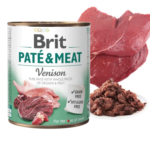 Brit PATE MEAT mokrá strava srnčia konzerva 800g