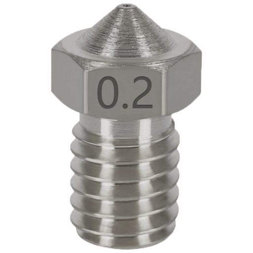 OCEĽOVÁ TRYSKA V6 0,2 mm 1,75 mm M6 PRUSA 3D TLAČ