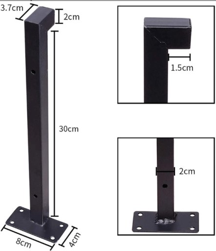 PODPORKA POLICE DRŽÁK UHOLNÝ 25cm, ČIERNA