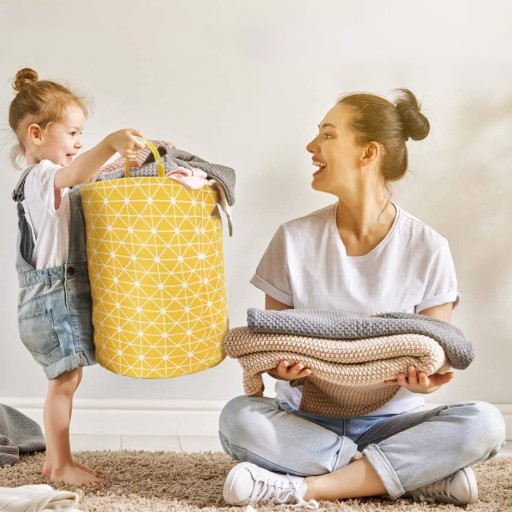 KONTAJNER NA PRÁDLO KOŠÍK HRAČKY KAPACITA TAŠKA SKLADAČNÁ VEĽKÁ XL 60l 40x50cm