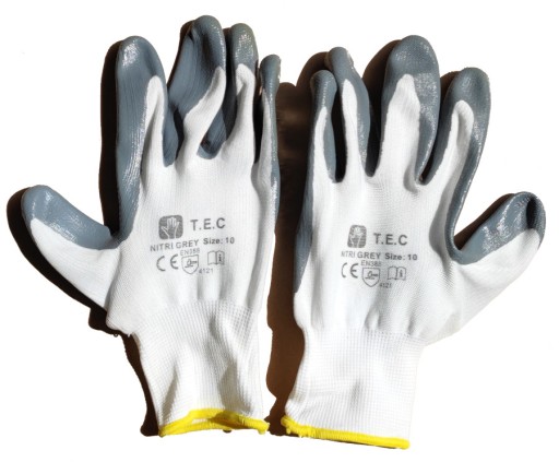 Ochranné rukavice TEC NITRI GREY veľkosť 9