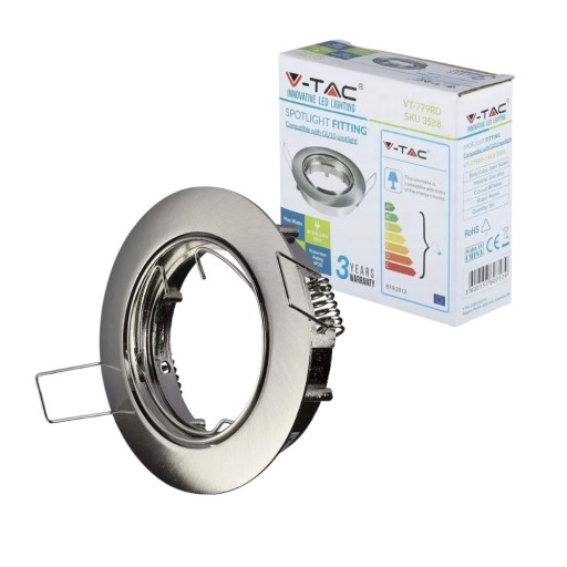 V-TAC očko GU10 okrúhle pohyblivé saténové VT-779-SN-RD