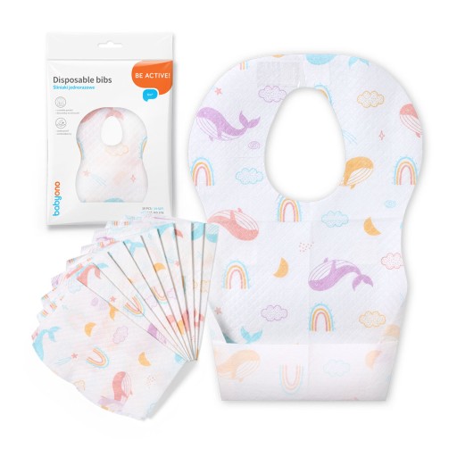 BabyOno Bib podbradníky jednorazové Multicolor 10 ks.