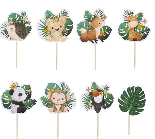 PIKERS na cupcakes muffiny SAFARI ZOO zvieratká