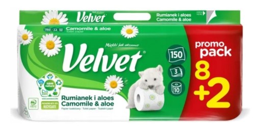 VELVET TOALETNÝ PAPIER HARMANČEK A ALOE 10 VALCOV