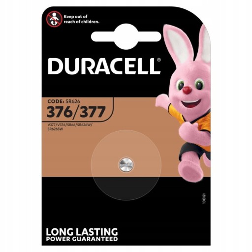 1x STRIEBORNÁ BATÉRIA DURACELL 376 377 SR626SW G4