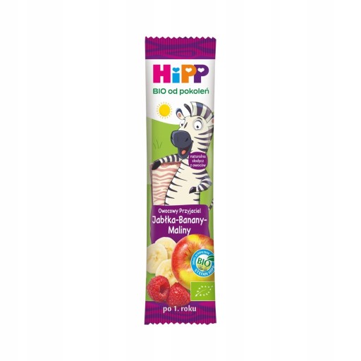 HIPP BIO ovocná tyčinka Fruit Friend EKO jablká banány maliny 1+ 23 g