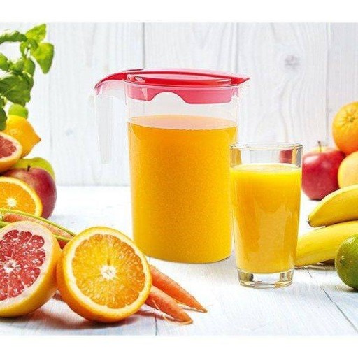 Džbán na nápoje, voda, džús, kompót, plast, s vrchnákom, 1,75L