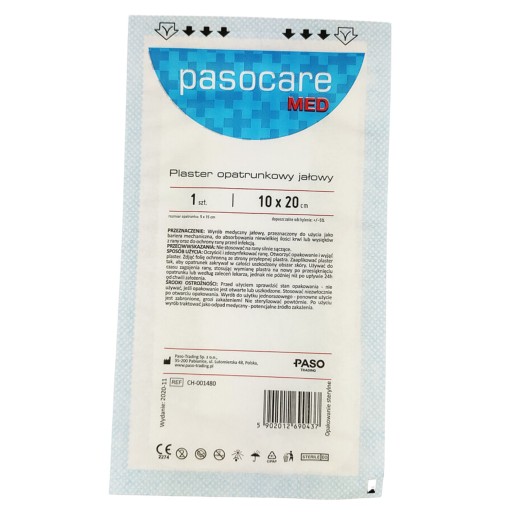 Pasocare Med Sterilná obväzová náplasť 10 cm x 20 cm 1 ks.