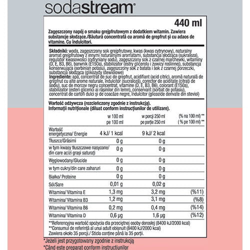 SodaStream Grajpfrut Zero koncentrát 440 ml