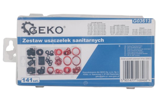 Sada tesnení sanitárnej gumy 141 ks. GEKO