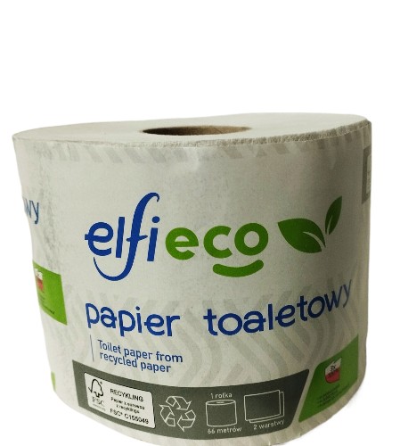 Toaletný papier 65% biely, dlhý 66m 2w