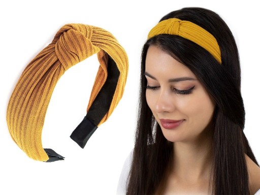 VLÁSENKA, mustard, KNOT, wide, TURBAN