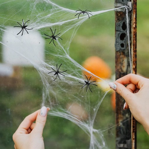 HALLOWEENSKÁ PAVÚČA, BIELA ROZTAŽNÁ 60G + 60 PAVÚKOV