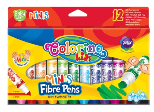 Colorino umývateľné fixky pre deti, 12 farieb