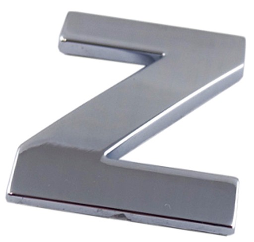 ZNAK PÍSMENO CHROMOVÉ PÍSMENO Z Z VEĽKÉ 5,6CM H6D36