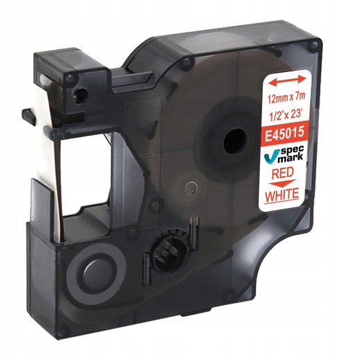Páska pre DYMO D1 45015 12mm/7m biela/červená