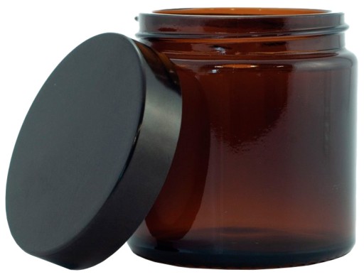 Hnedá sklenená dóza 120 ml s uzáverom, dóza na sviečky, krémy a pod.