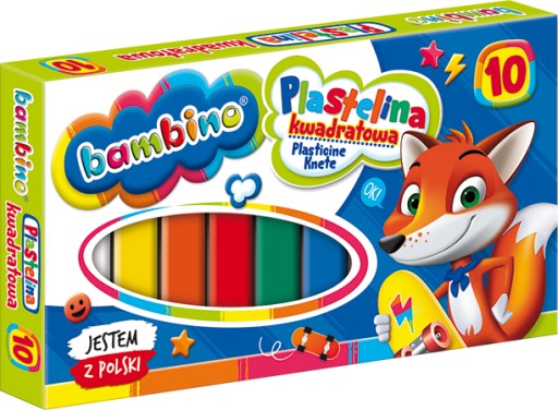 BAMBINO Štvorcová PLASTICINA 10 col