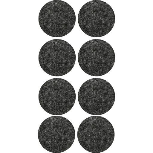 Samolepiaca plstená podložka, čierna, priemer 38mm, 8 ks