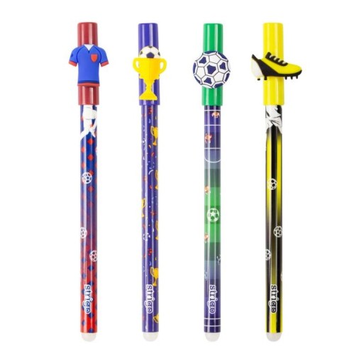 STRIGO Sport modré stierateľné pero 2 ks + viacfarebná pastelka