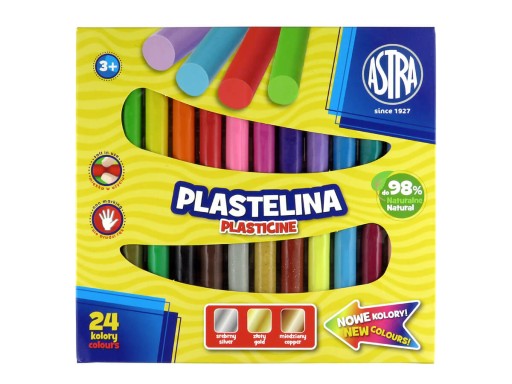 PLASTICINE ASTRA 24 FARIEB (zlato, striebro, meď)