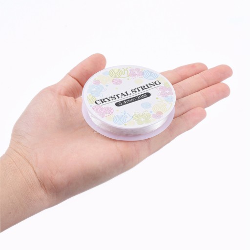 Elastická silikónová niť na výrobu šperkov, bezfarebná, 0,4 mm, 18 m/ks