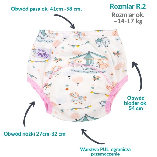 Nohavičky Tréningové plienky S.2 XL 14-17kg BAVLNA 100% KOLOTOČ