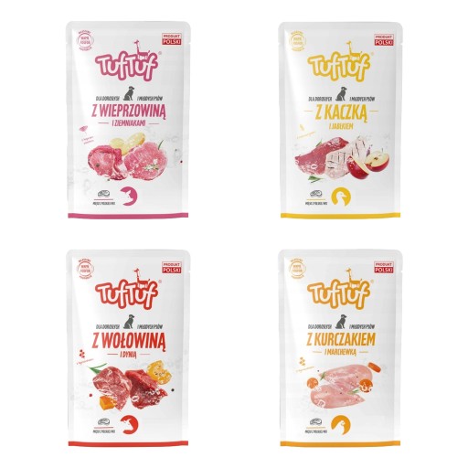 TUF TUF Mokré krmivo pre psov MIX Smaków 4 x 300g