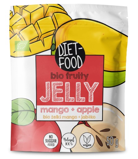 Diétne jedlo BIO Mango Jablko OVOCNÉ ŽELÉ BEZ CUKRU