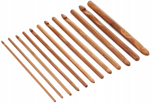 Karbonizované BAMBUSOVÉ HÁČKY 3mm-10mm 12ks HQ