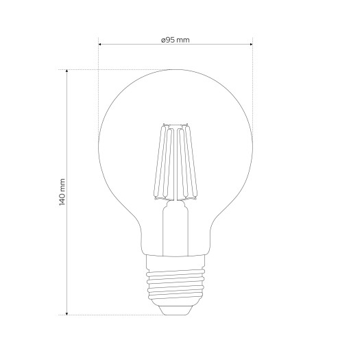 Dekoratívna LED žiarovka E27 G95 GOLD 7W 2700K teplá 710lm EDO
