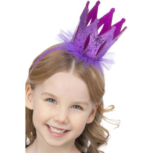 FIALOVÁ PÁSKA S KRUNOVÝM GLITTROM CROWN GLITTER PRINCESS