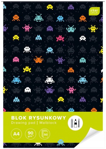 A4 blok biely výkres XL 50 listov 90g mix chlapec