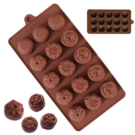 Silikónová podložka na čokoládu, pralinky, ľad, želé, kvety, ruže