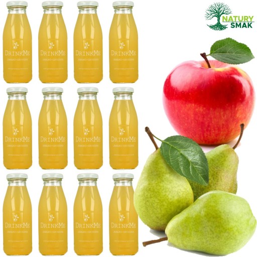 DrinkMe Juice 100% Apple Hruška 100% NATURAL, lisovaný, 250ml nat. zamračené